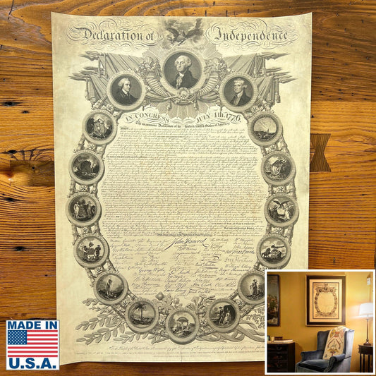 "Declaration of Independence" Engraving Print by John Binns