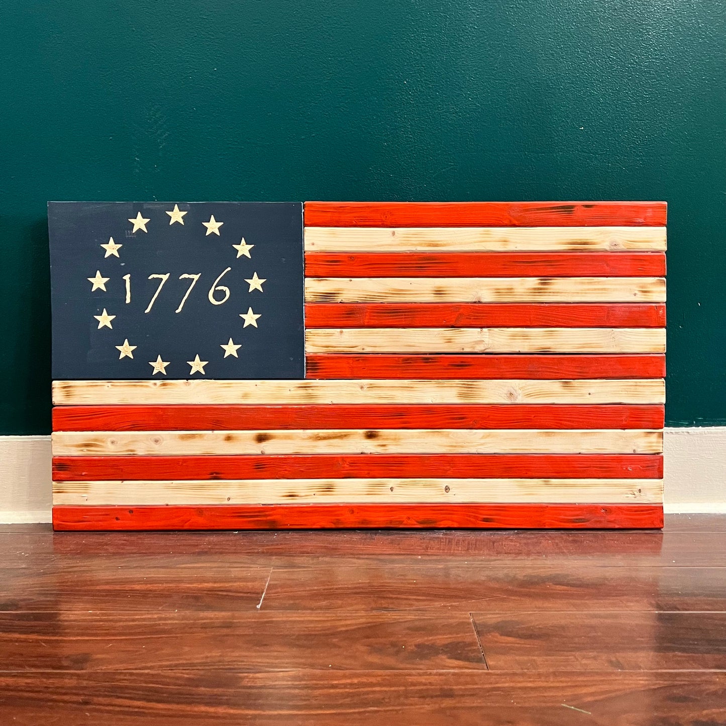 Betsy Ross "1776" Wooden Flag by Emerald Flag