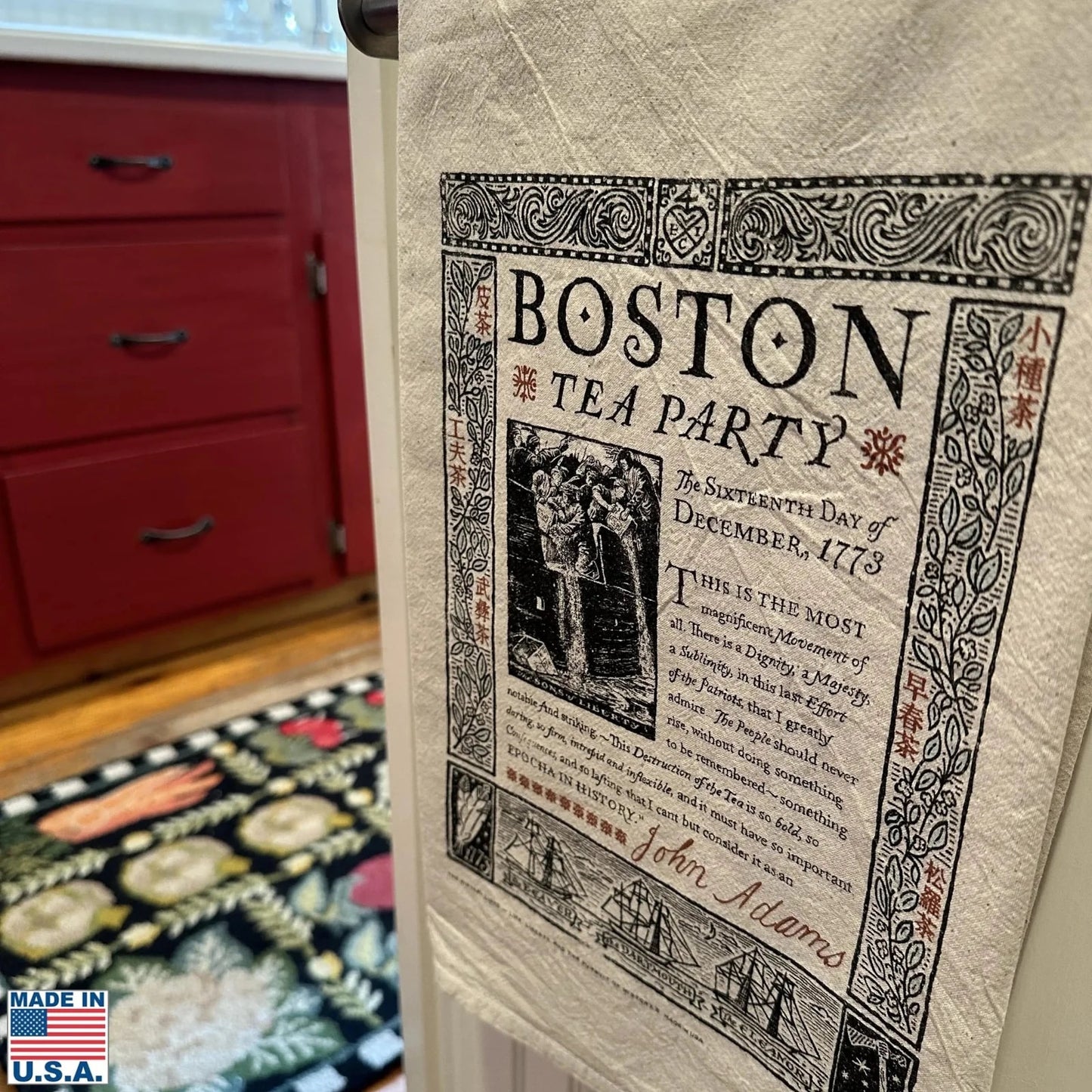 Boston Tea Party 250th Anniversary Tea Towel — Made in America