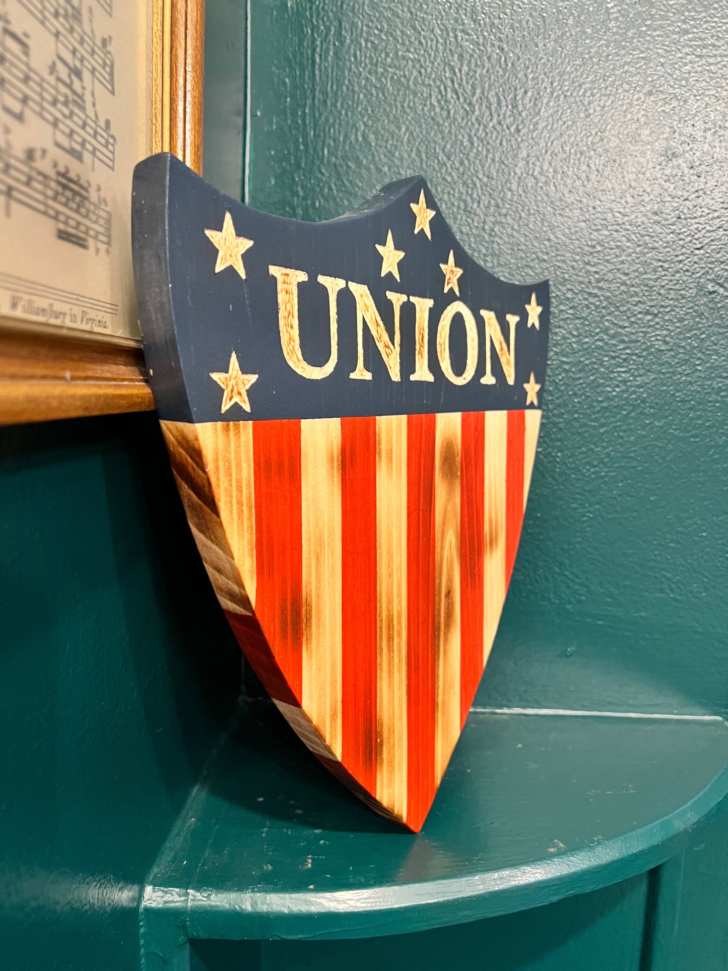 Hand Painted Wooden Union Shield