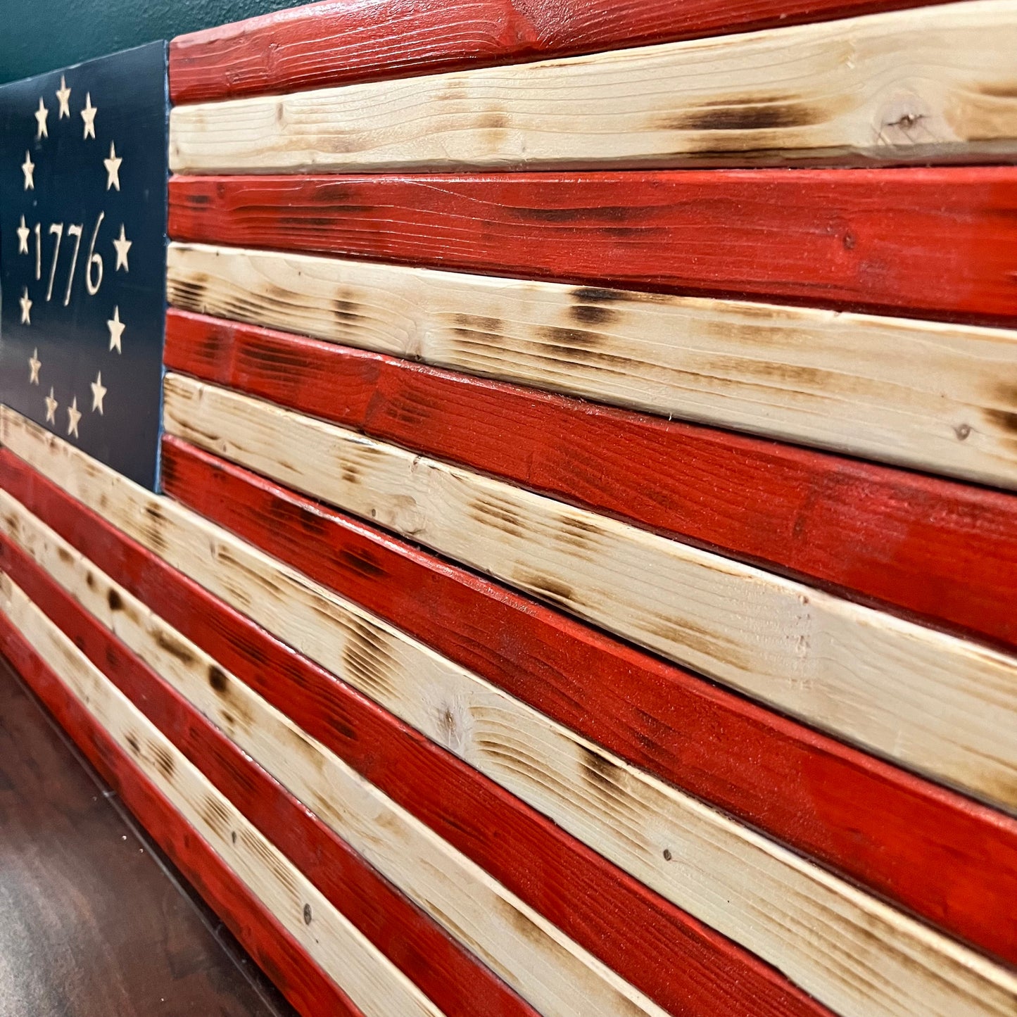 Betsy Ross "1776" Wooden Flag by Emerald Flag