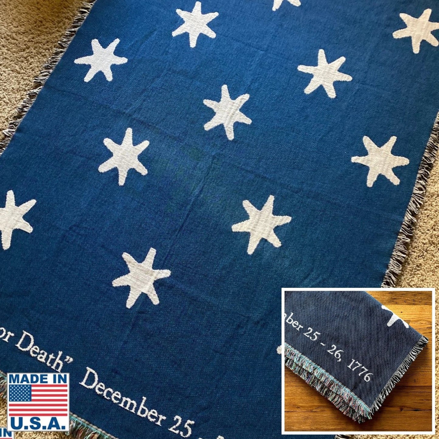 "Victory" George Washington Headquarters Flag Woven Blanket - Made in America