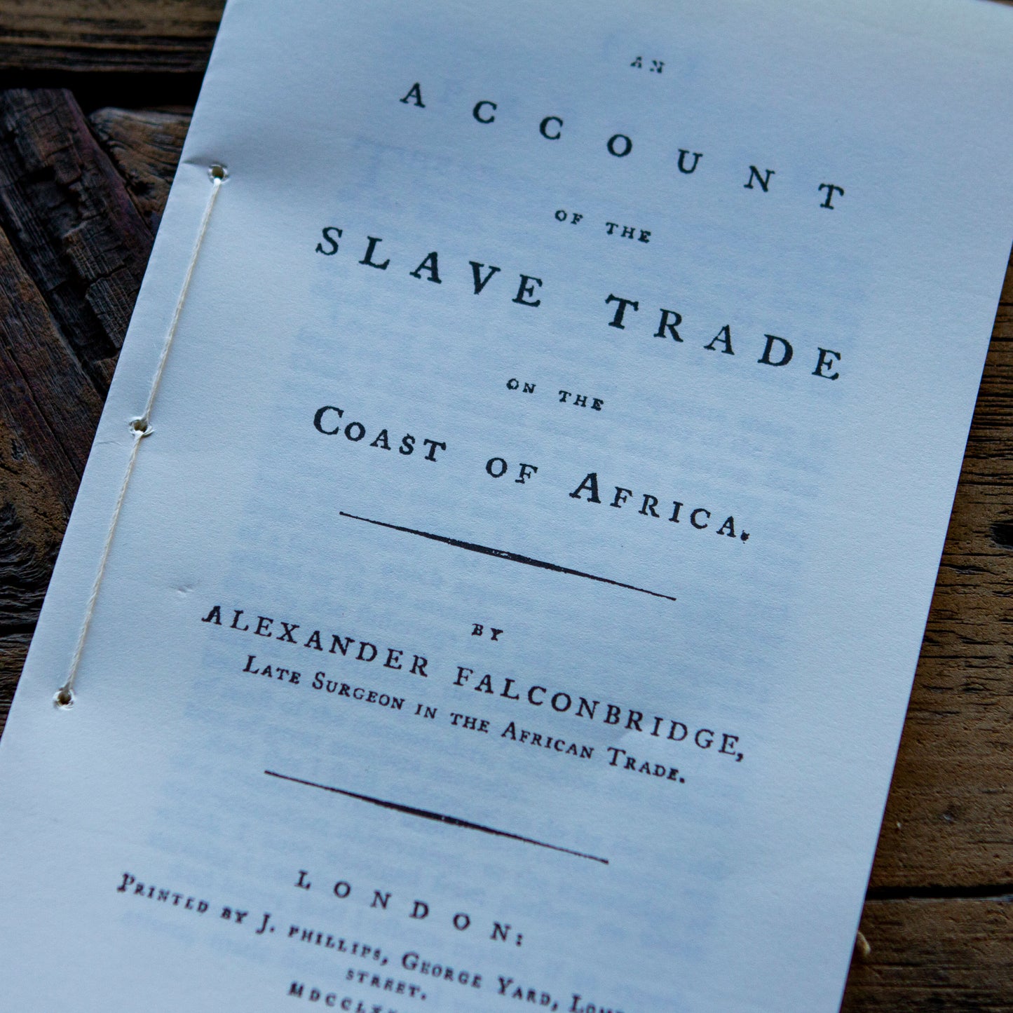 An Account of the Slave Trade Pamphlet