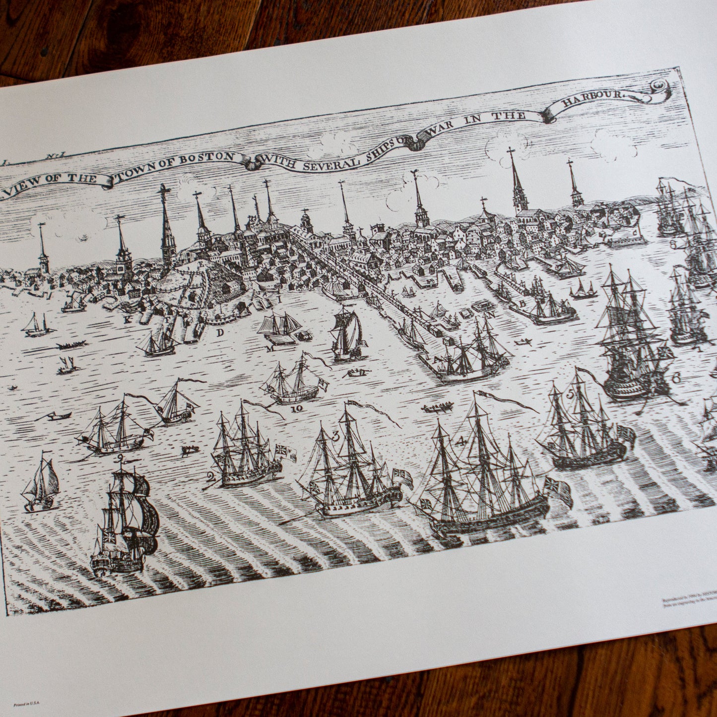 Paul Revere's 1774 Boston Harbor Engraving