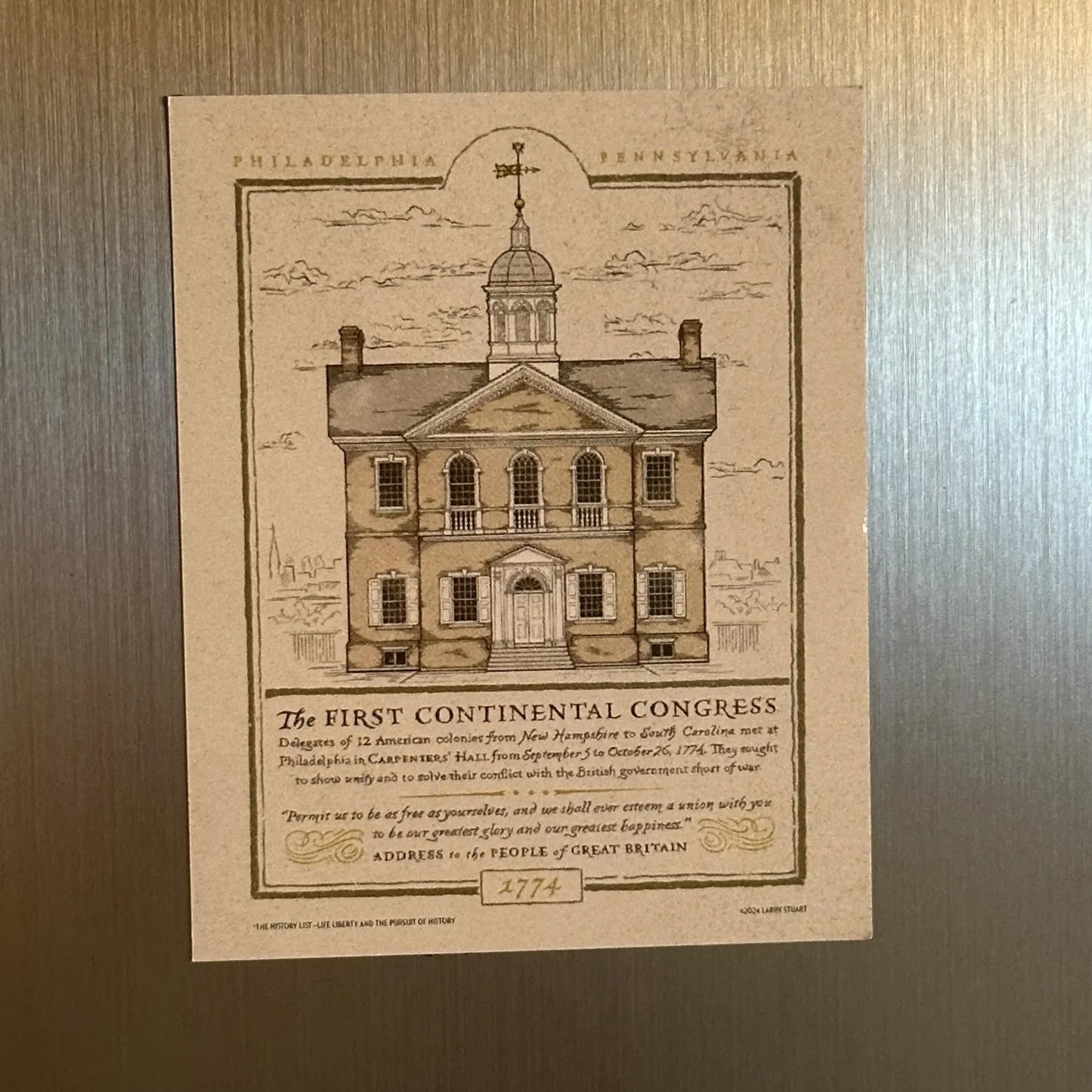 "The First Continental Congress — Carpenters' Hall" 250th Anniversary Magnet