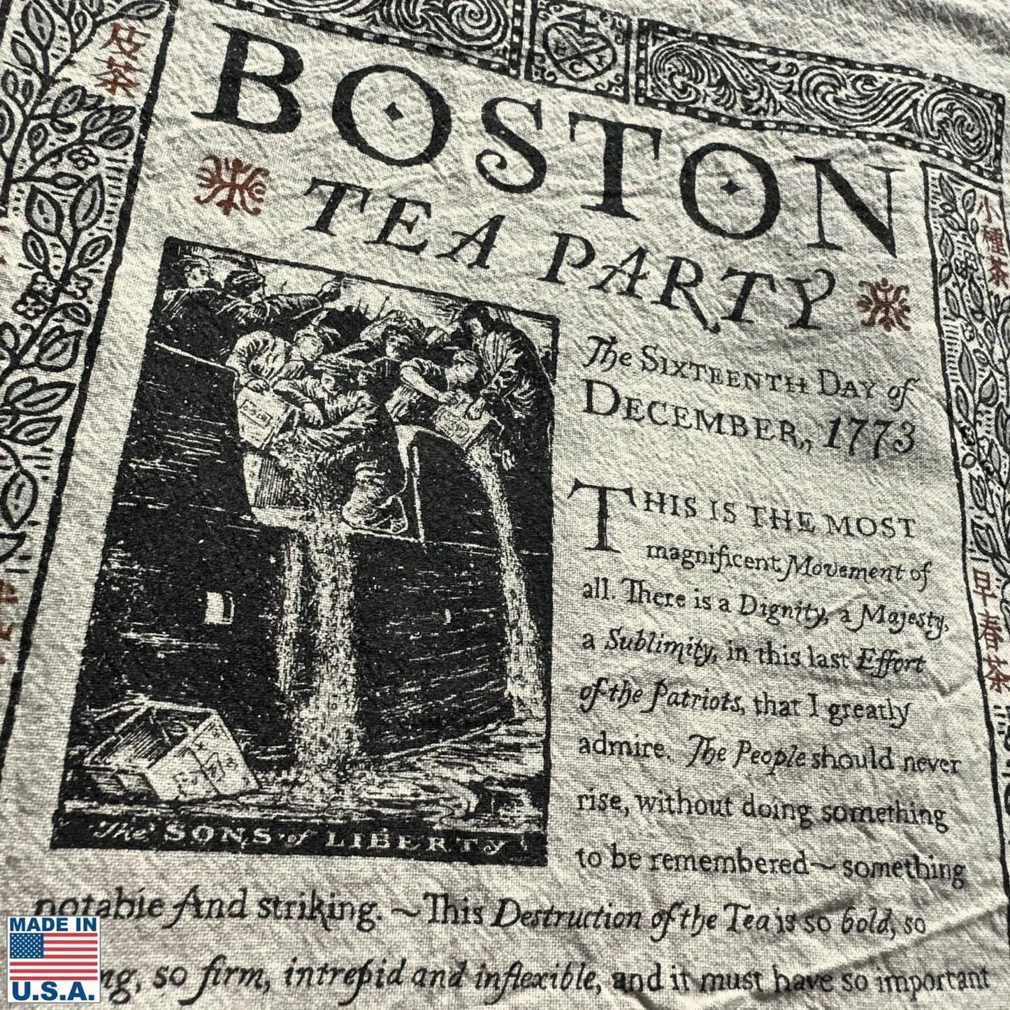 Boston Tea Party 250th Anniversary Tea Towel — Made in America