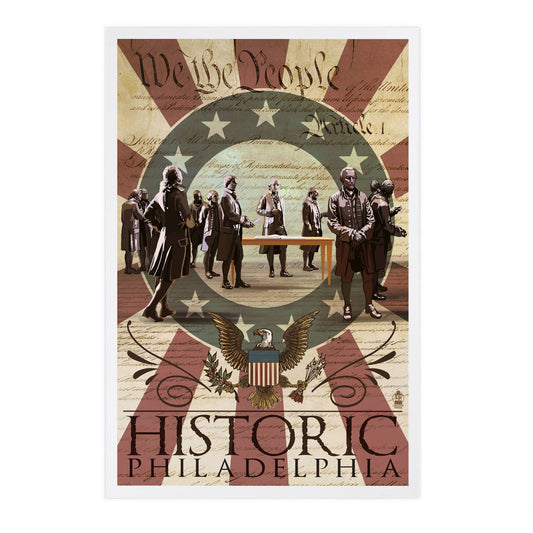 Philadelphia Signing of the Constitution - Lantern Press Postcard