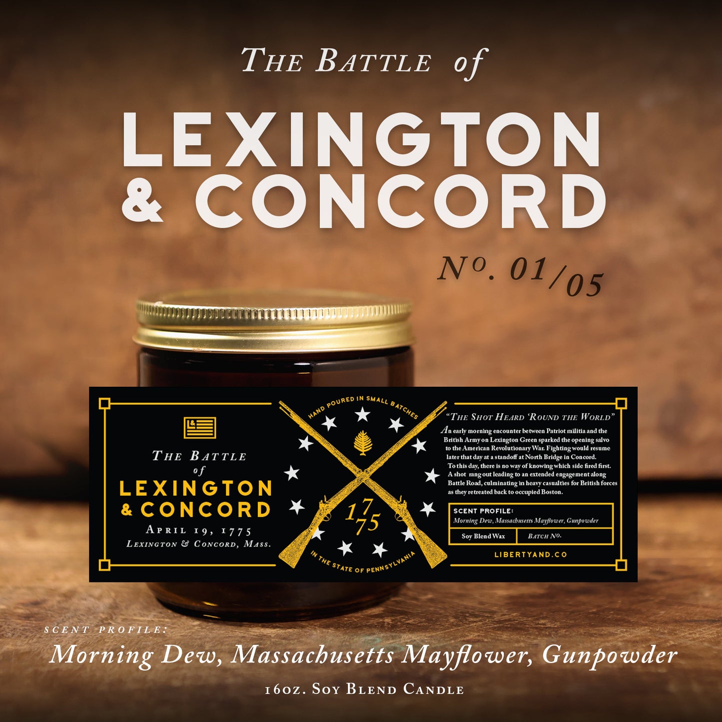 Battle of Lexington & Concord Candle