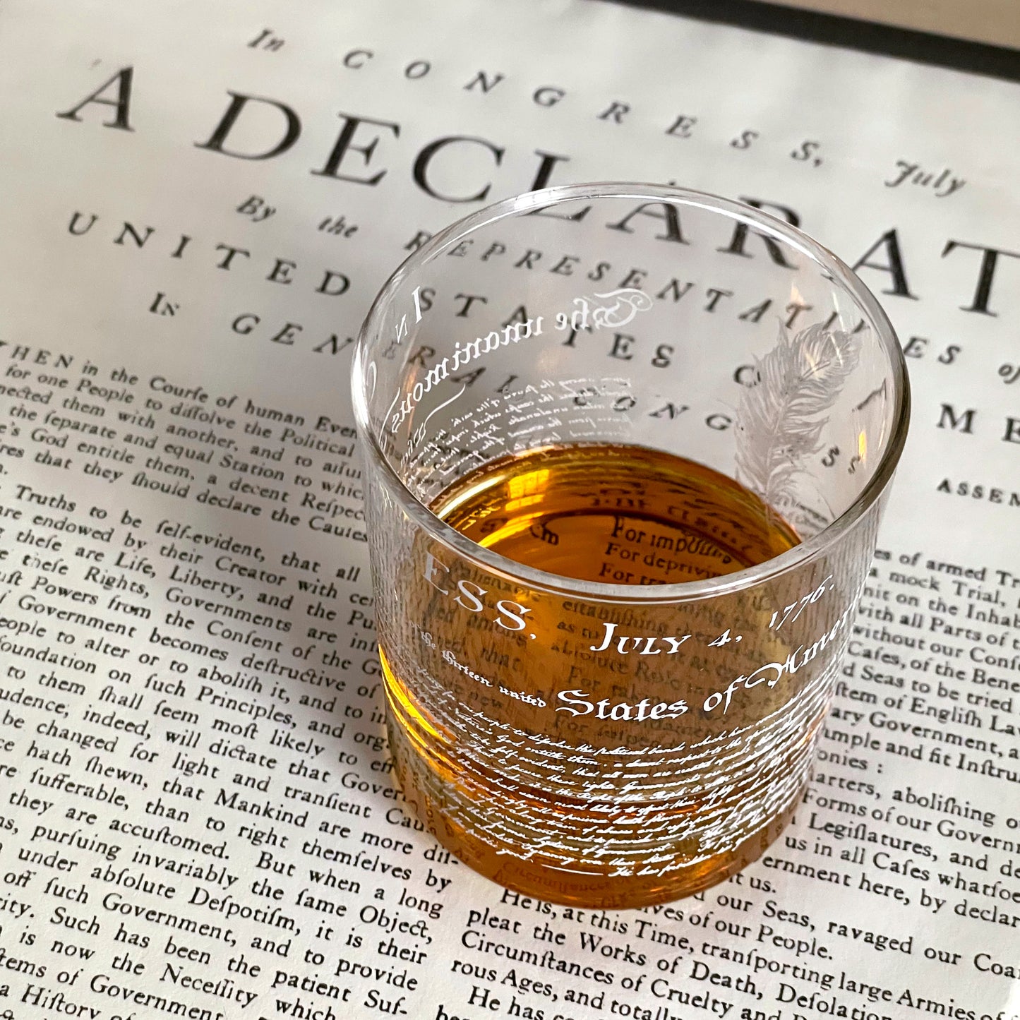 Declaration of Independence Whiskey Glass