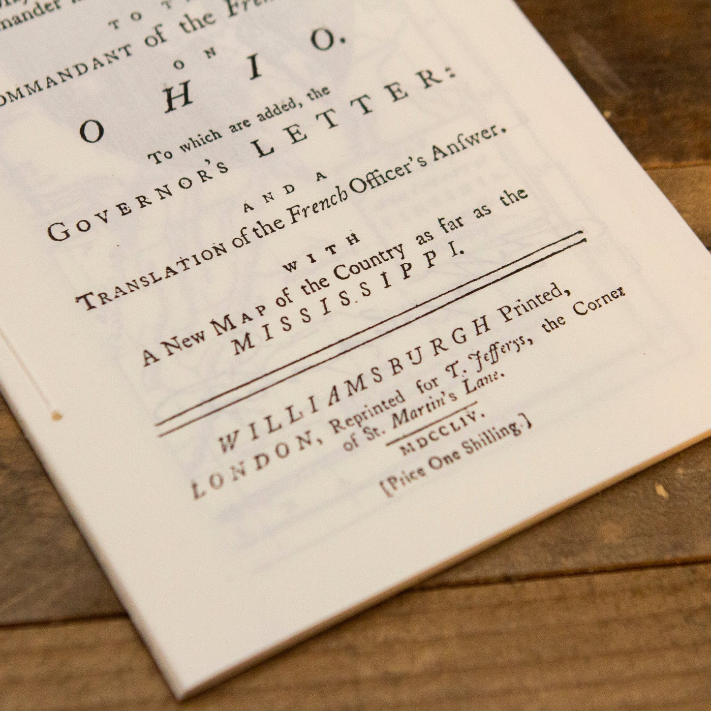 The Journal of Major George Washington Pamphlet - 1754