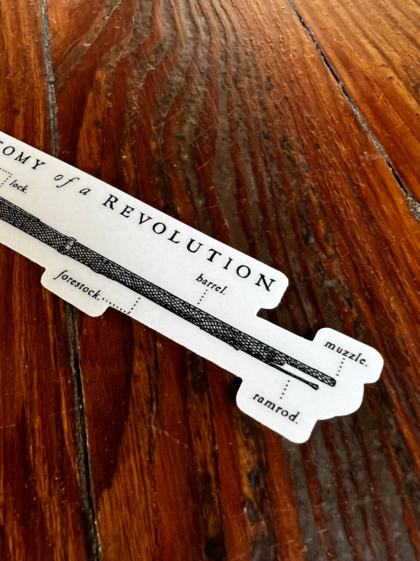 An Anatomy of a Revolution Musket Diagram Sticker