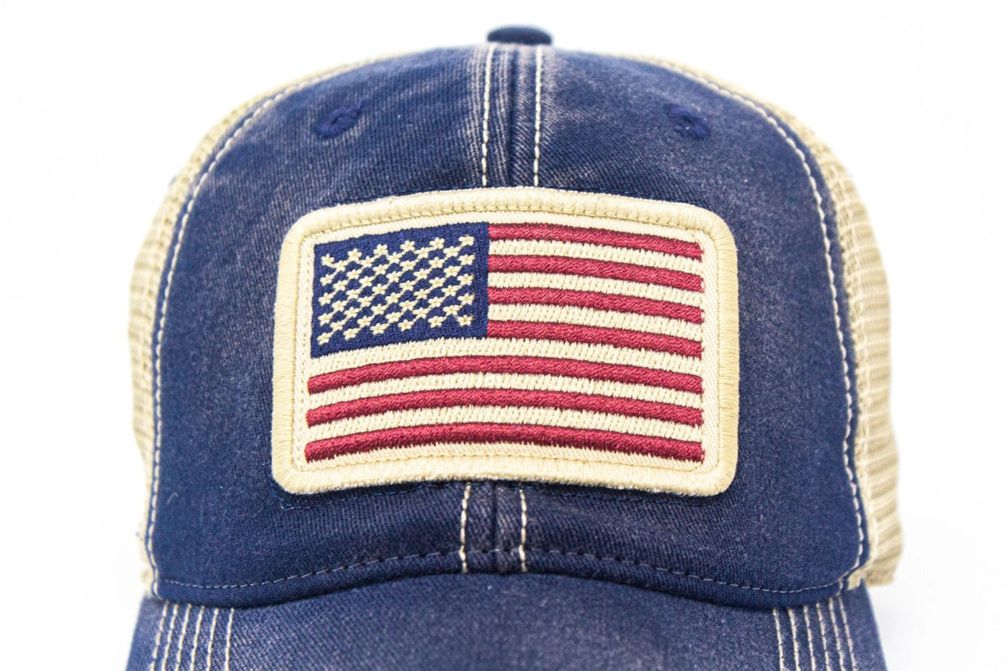 American Flag Faded Trucker Hat