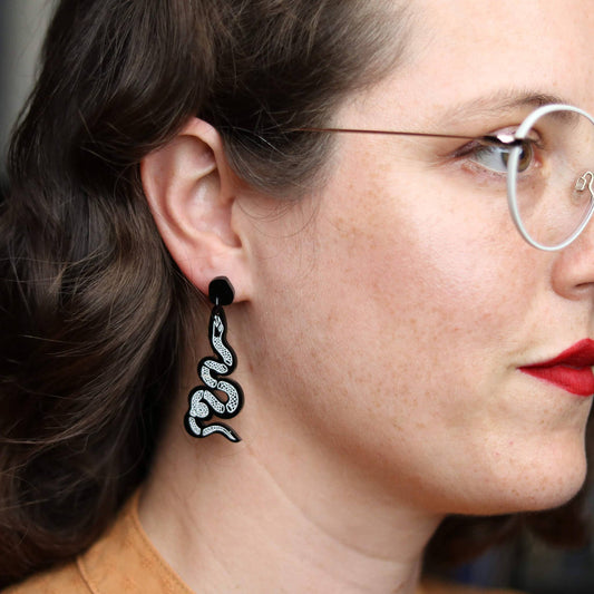 Join, or Die Black Earrings