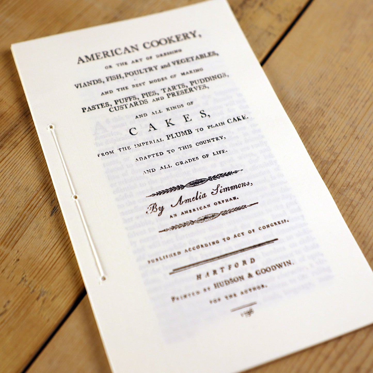 American Cookery Pamphlet d.1796