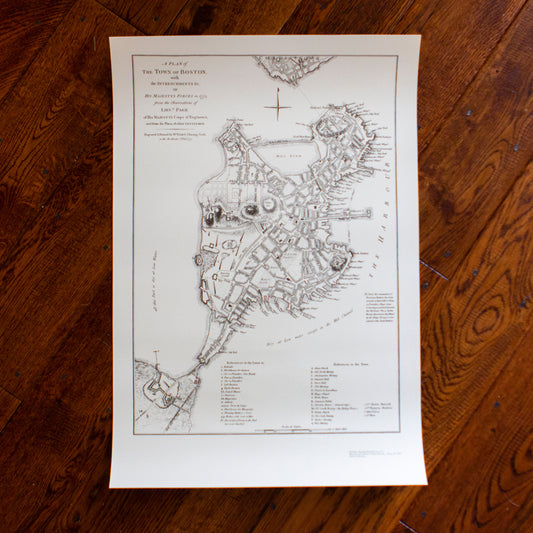 William Faden 1775 British Military Map of Boston