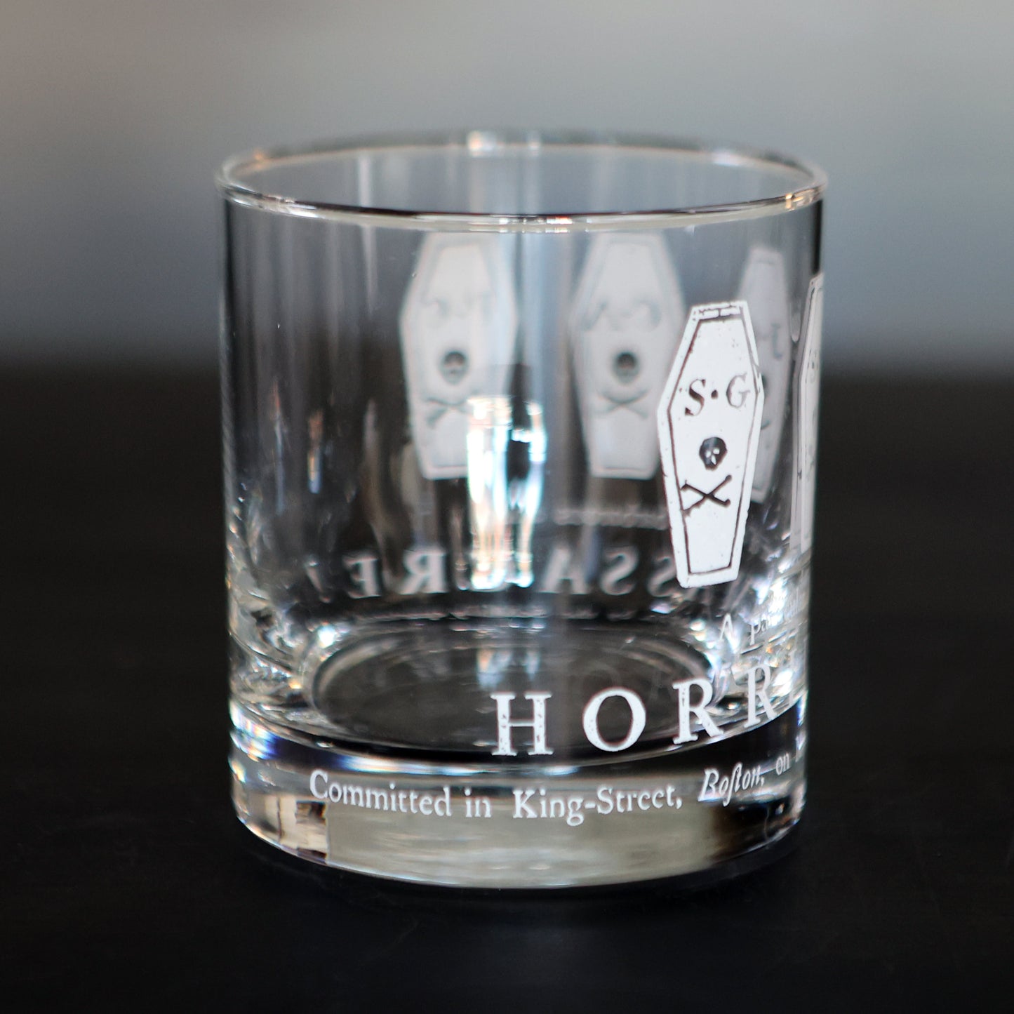 Horrid Boston Massacre Whiskey Glass