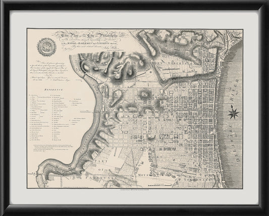 Philadelphia, PA 1796 Map by John Hills