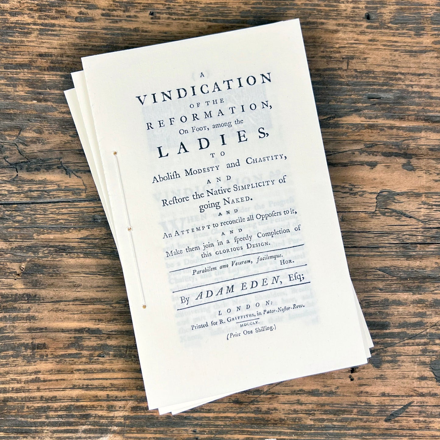 A Vindication of the Reformation of Ladies going Naked Pamphlet (d. 1755)