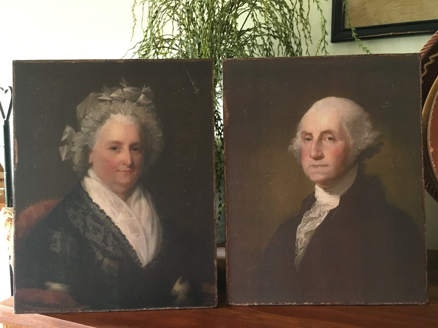 George Washington Antiqued Canvas Board Portrait