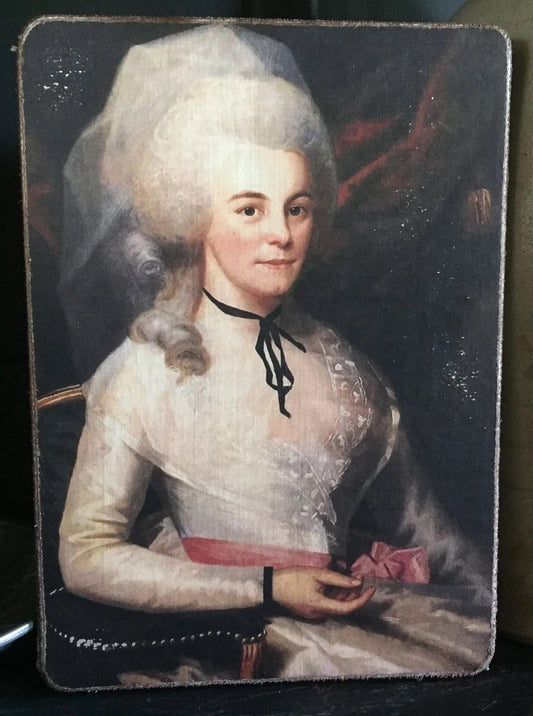 Elizabeth Schuyler Hamilton Antiqued Canvas Board Portrait