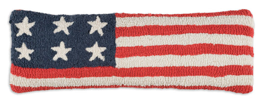 Stars and Stripes Hand Hooked Wool Pillow (24 inch)