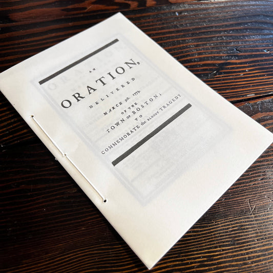 An Oration Delivered – on the Boston Massacre Pamphlet (d. 1773)