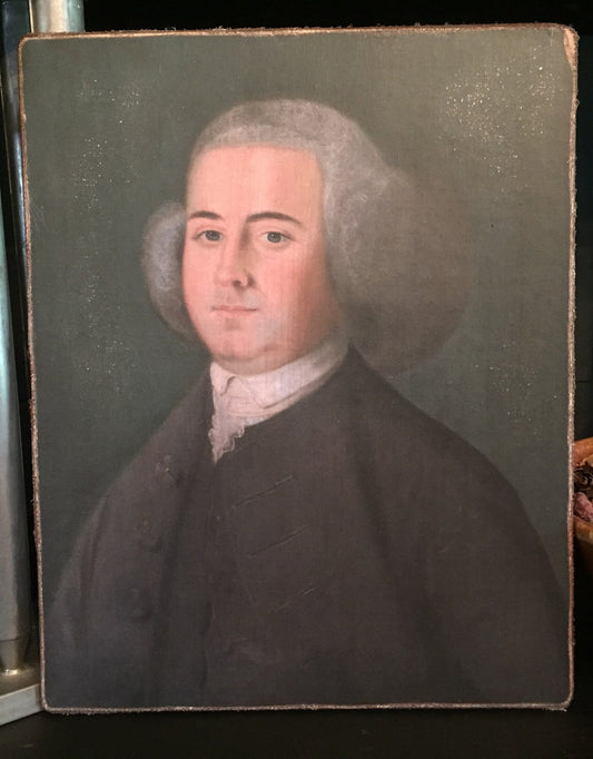 John Adams Antiqued Canvas Board Portrait