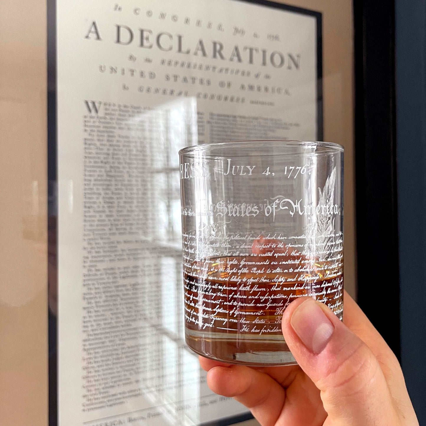 Declaration of Independence Whiskey Glass