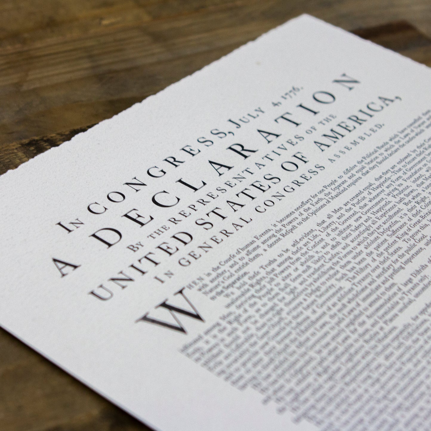 Declaration of Independence - Dunlap Broadside by The Printing Shop of Edes & Gill