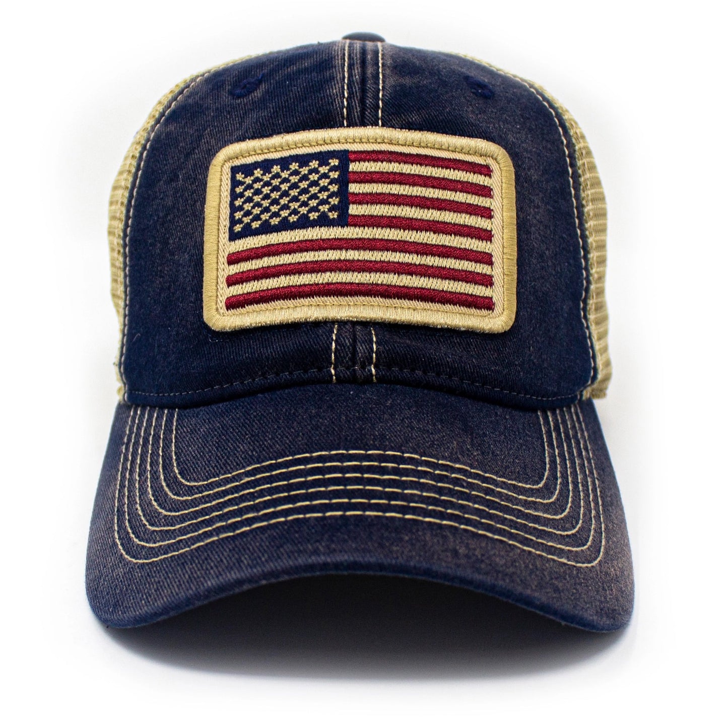 American Flag Faded Trucker Hat