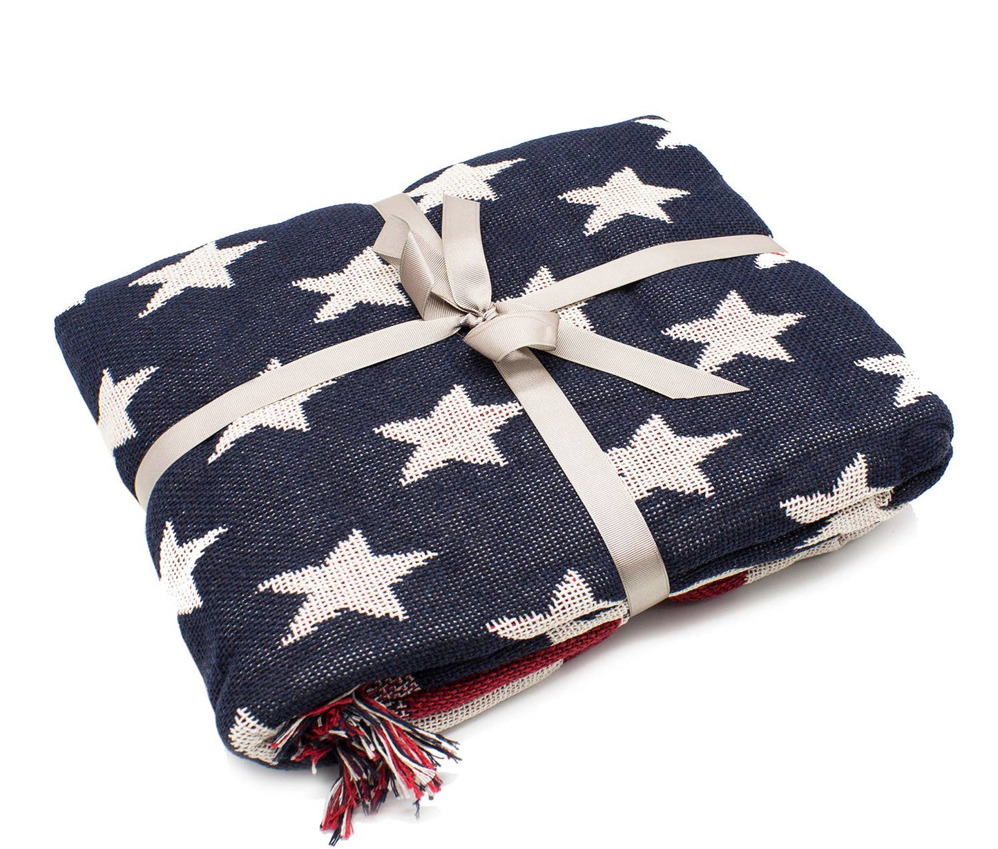 American Flag Double Knit Cotton Throw Blanket