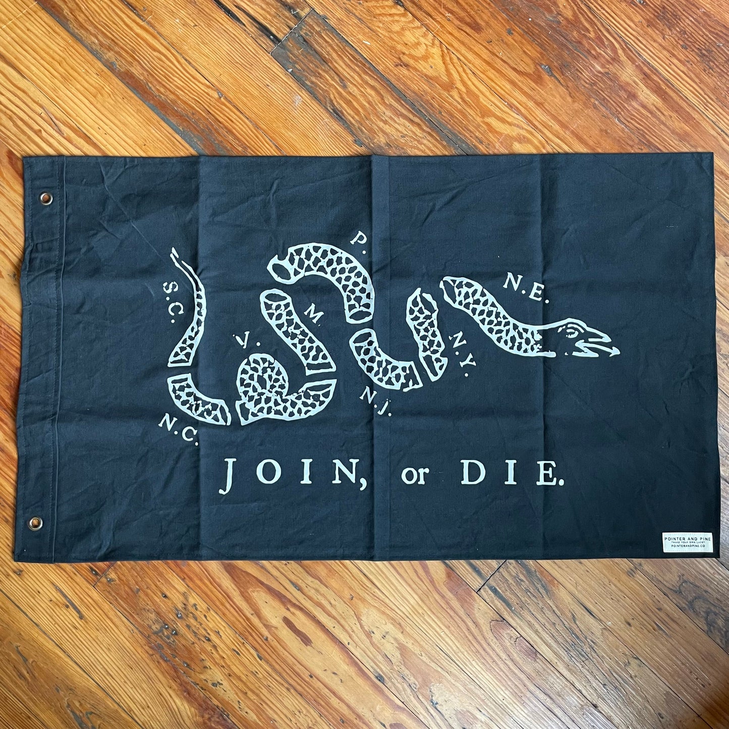 Join Or Die Canvas Flag