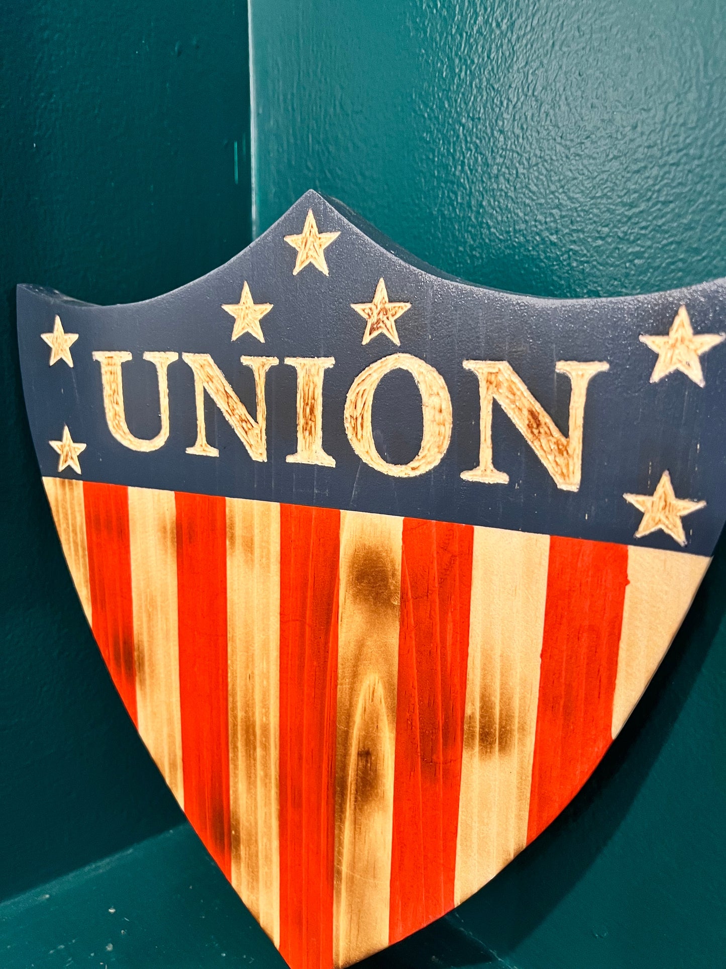 Hand Painted Wooden Union Shield