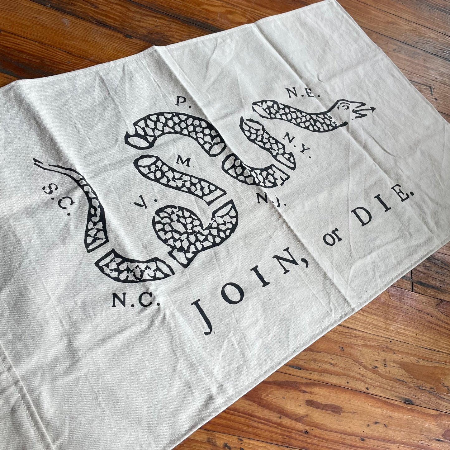 Join Or Die Canvas Flag