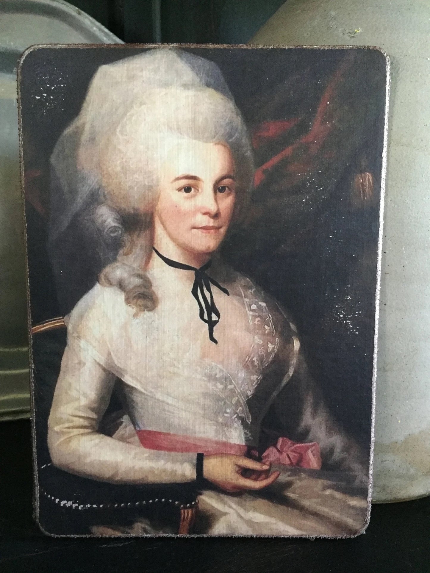 Elizabeth Schuyler Hamilton Antiqued Canvas Board Portrait