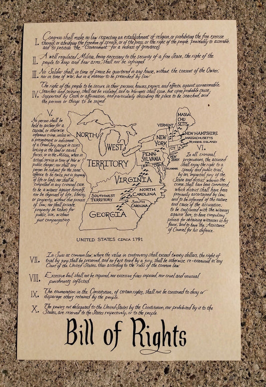 Bill of Rights Aged Parchment Print