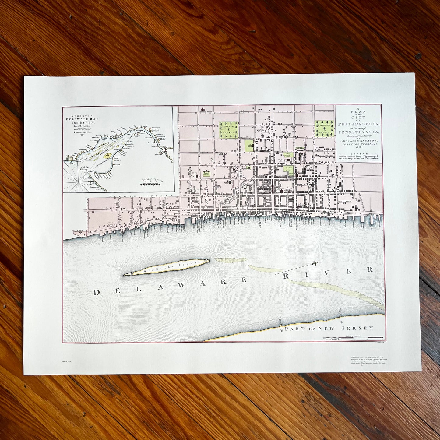 Philadelphia 1776 Map by Andrew Dury