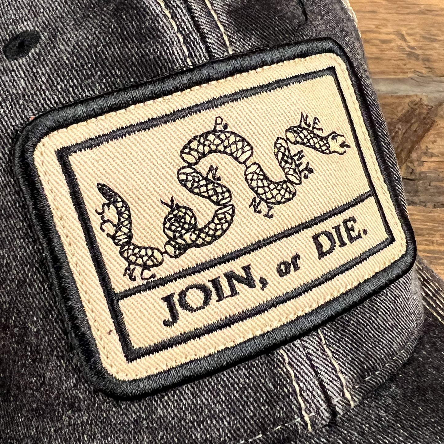 Join or Die Faded Trucker Hat