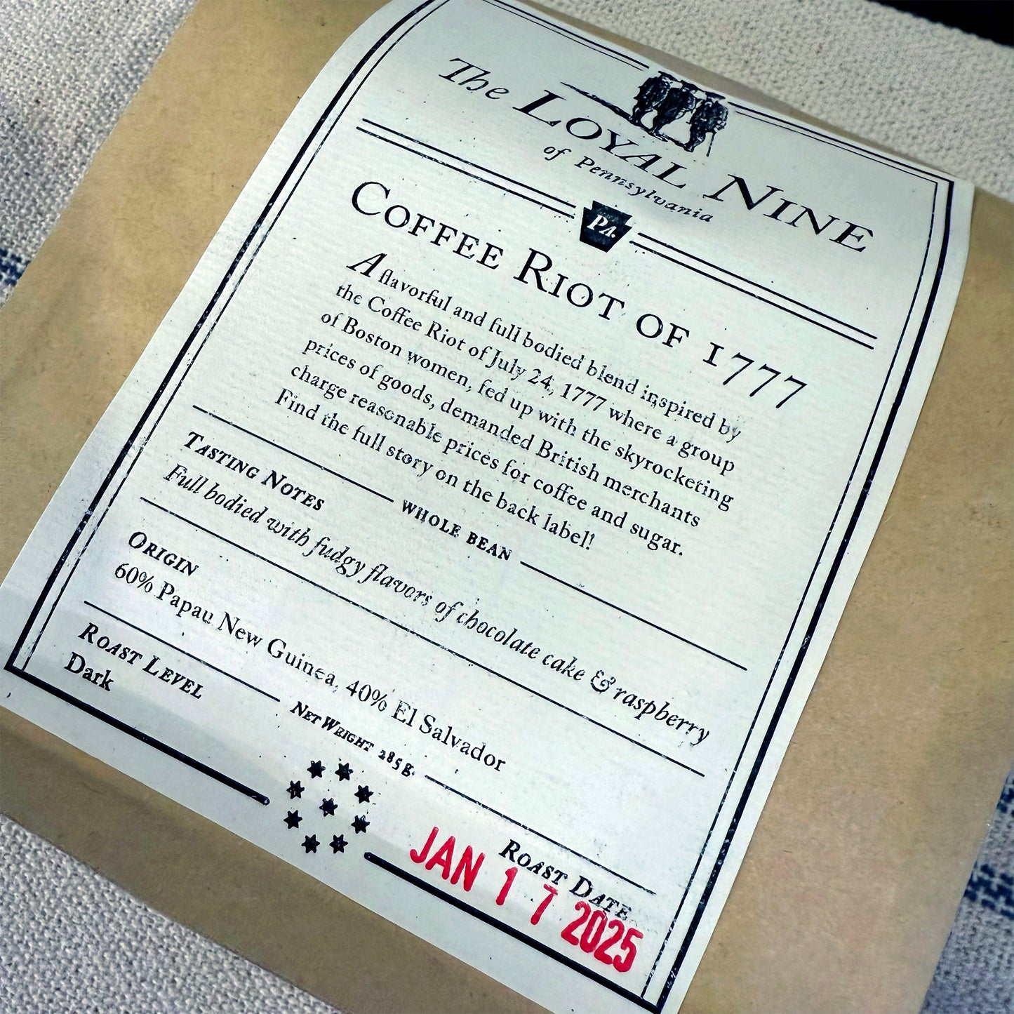 Loyal Nine Coffee Riot of 1777 Roast Coffee