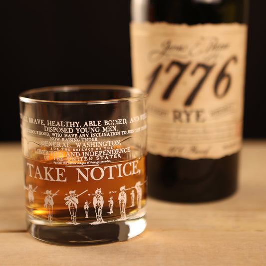 Take Notice Poster Whiskey Glass