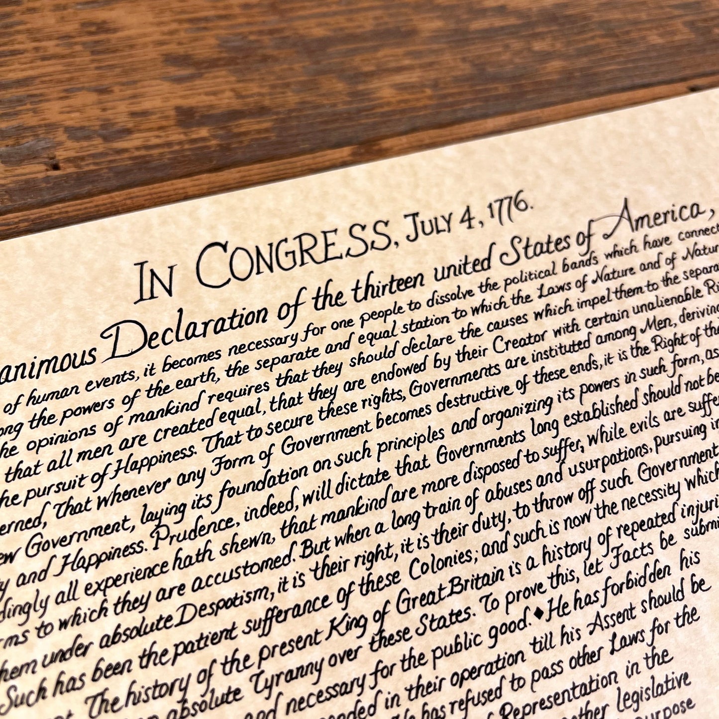 Declaration of Independence Hand Drawn Graphical Print