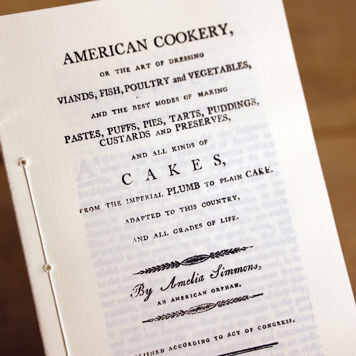 American Cookery Pamphlet d.1796