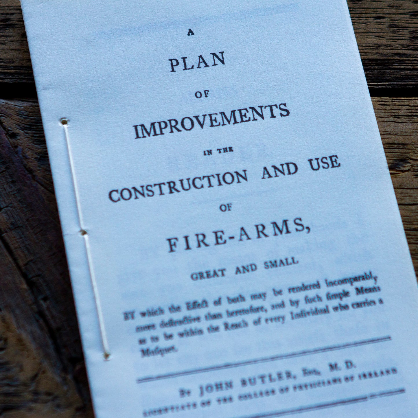 A Plan of Improvements of Firearms Pamphlet