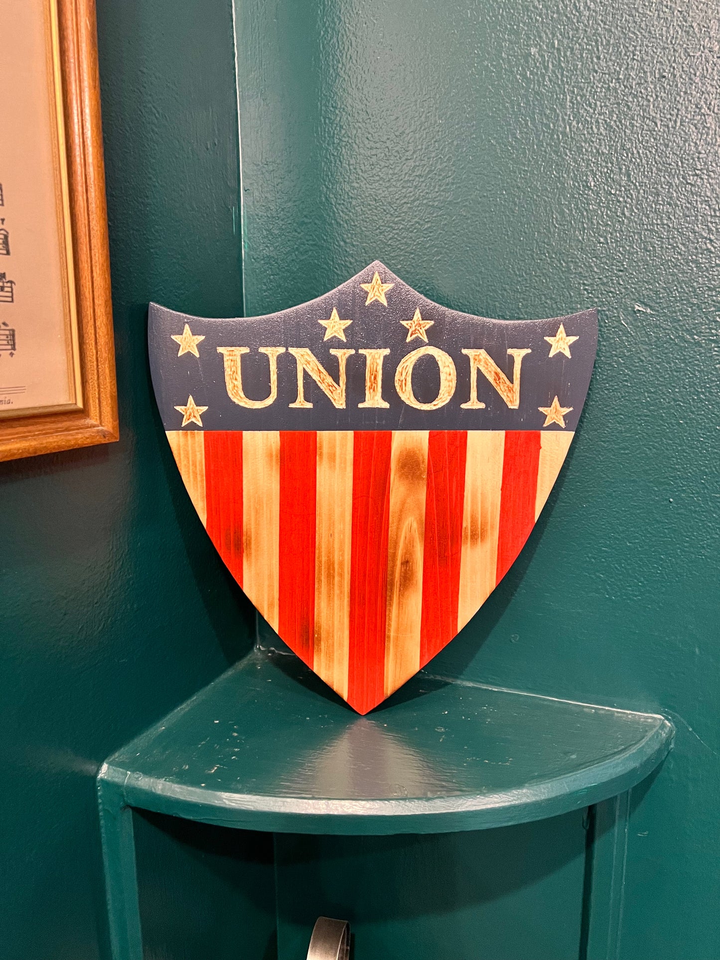 Hand Painted Wooden Union Shield