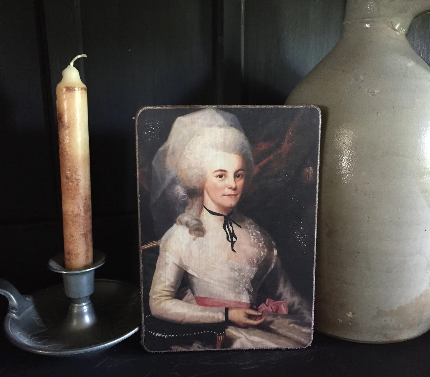 Elizabeth Schuyler Hamilton Antiqued Canvas Board Portrait