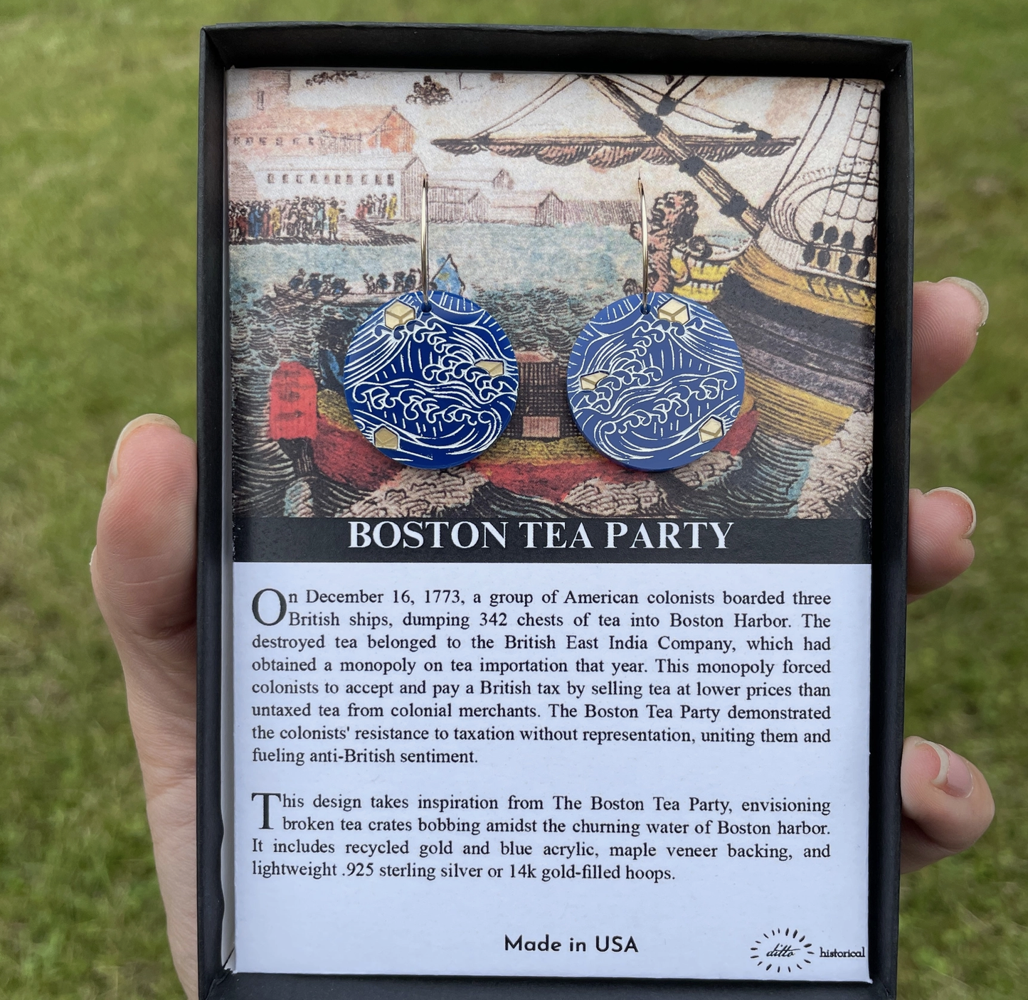 Tea in Boston Harbor Earrings