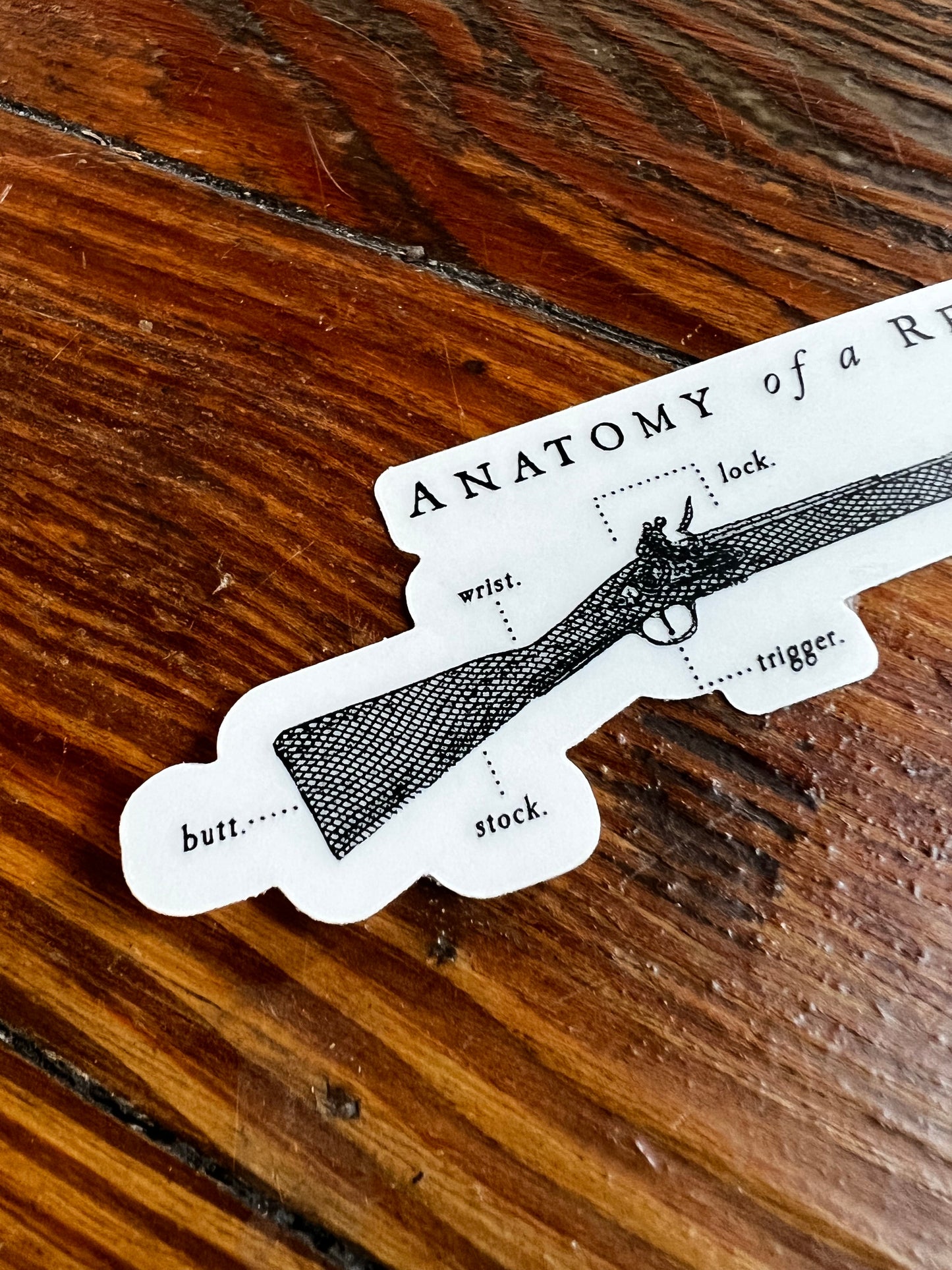 An Anatomy of a Revolution Musket Diagram Sticker