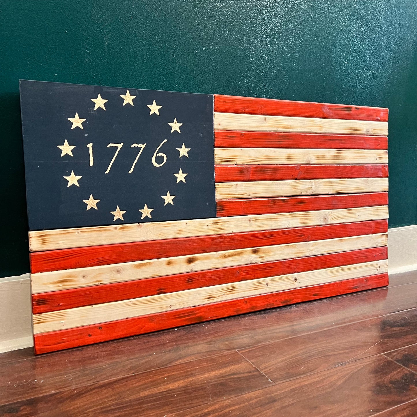 Betsy Ross "1776" Wooden Flag by Emerald Flag