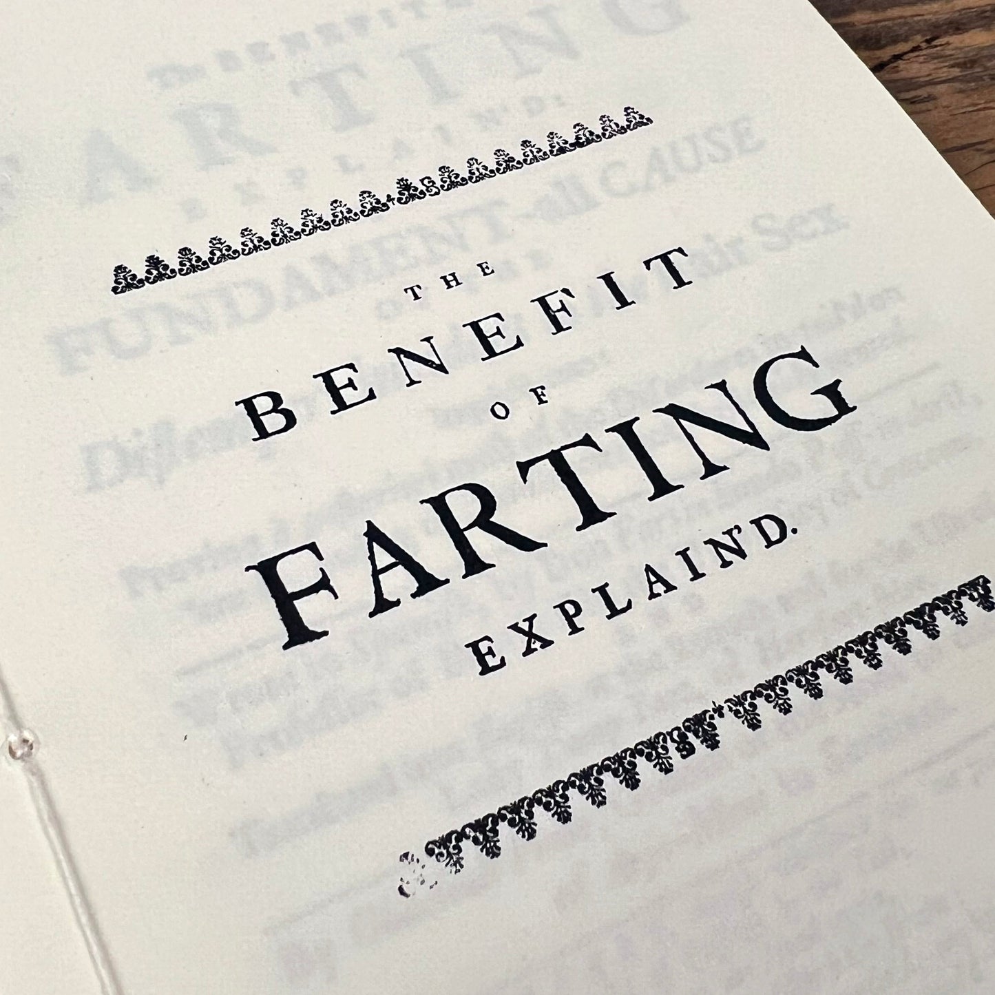 The Benefit of Farting Explained Pamphlet (d.1722)