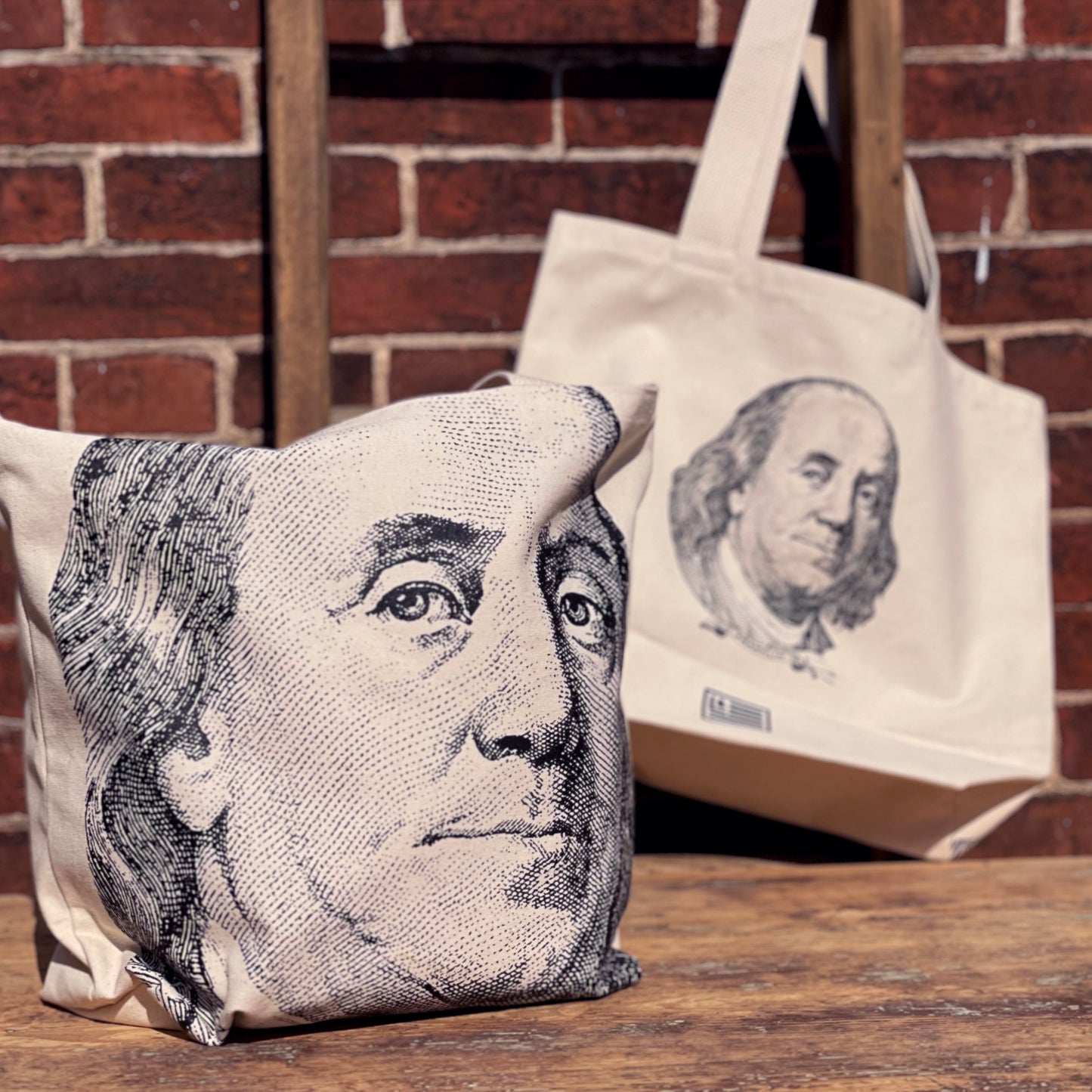 Benjamin Franklin Canvas Tote